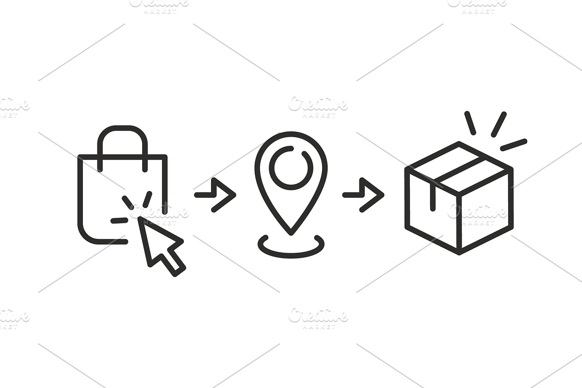 click and collect order, icon, an Outline Icon by 007NATALIIA