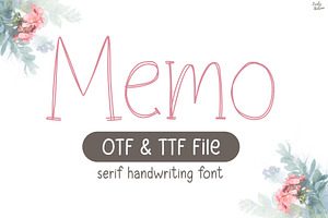 Memo | Serif handwriting font, a Handwritten Font by LivelyAutumn11.11
