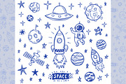 Space doodle set, an Object Graphic by Hala (Thumbnail 2 of 3)