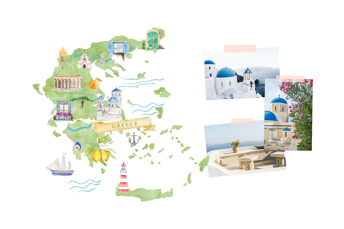 Watercolor Map Creator Wedding, an Illustration by Kaya Fonts (Photo 14 of 23)