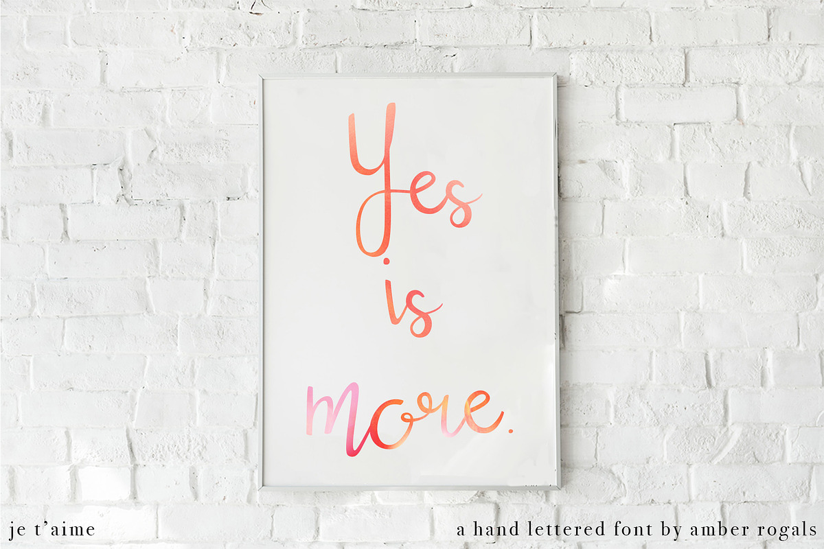 Je T'aime - A Brush Script Font, a Script Font by amberrogals (Photo 7 of 9)