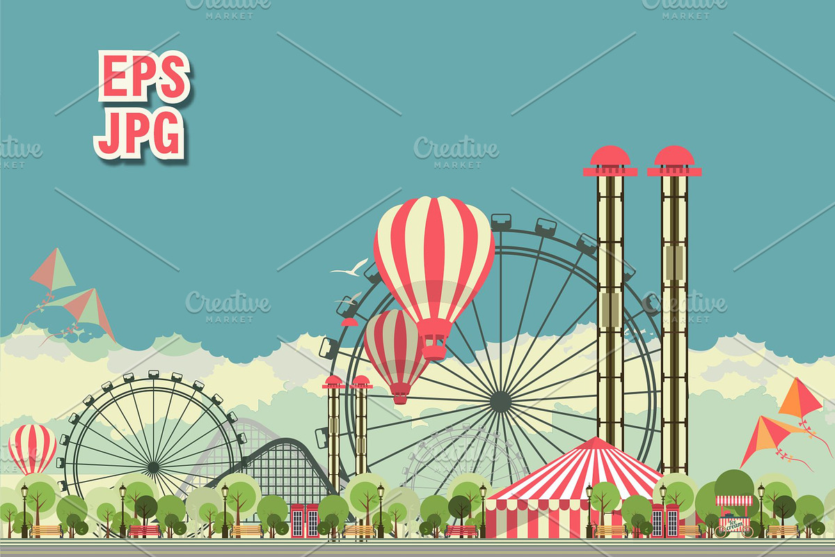 Carnival City Park, an Illustration by alena.sipilova
