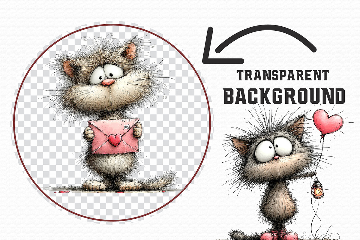 Whimsical Valentine Cat Clipart, an Illustration by Libby Wishes (Photo 5 of 6)