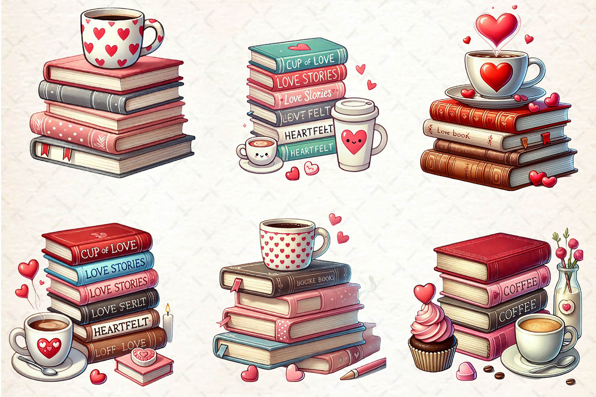 Valentine Books Sublimation Clipart, an Illustration by CreationArt (Photo 4 of 4)
