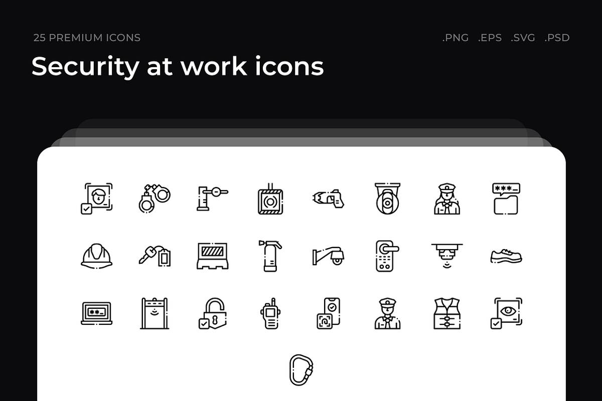 Security at work icons, an Outline Icon by Wencory