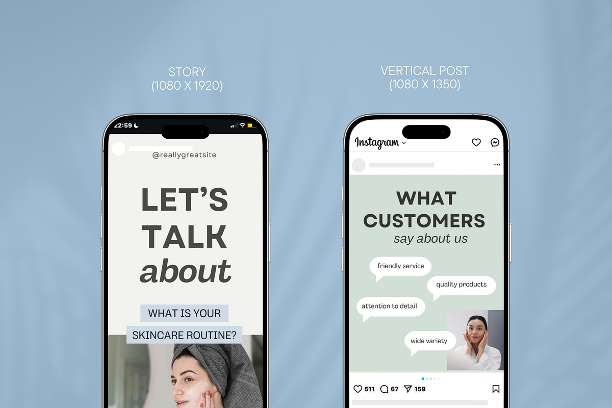 Delicate Skincare Instagram Templates preview 3
