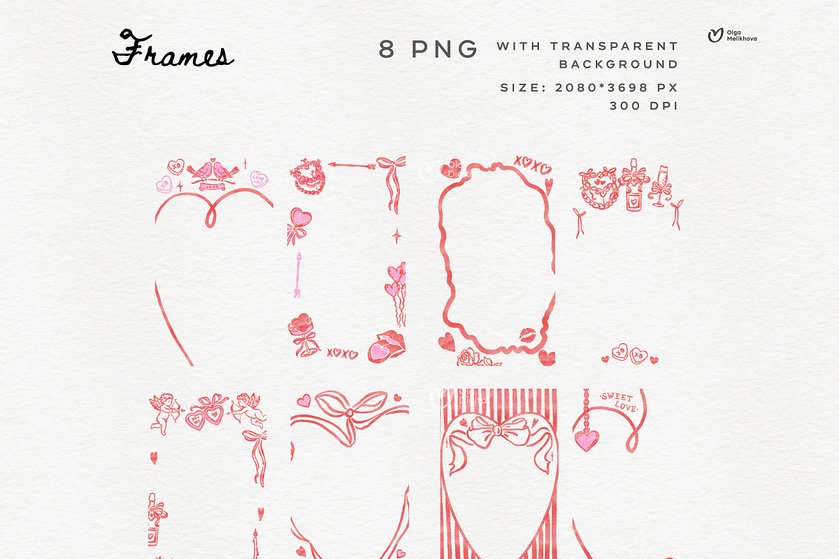 Valentine’s Day Clipart Bundle, a Graphic by ollalya (Photo 4 of 9)