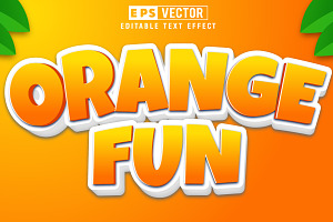 Orange Fun Vector 3D Editable Text