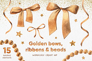 Golden Bows, Ribbons & Beads, a Decorative Illustration by Anastasia Koba (Thumbnail 1 of 4)