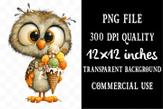 Summer Owl Whimsical Clipart, a Seasonal Illustration by Designking (Thumbnail 4 of 5)
