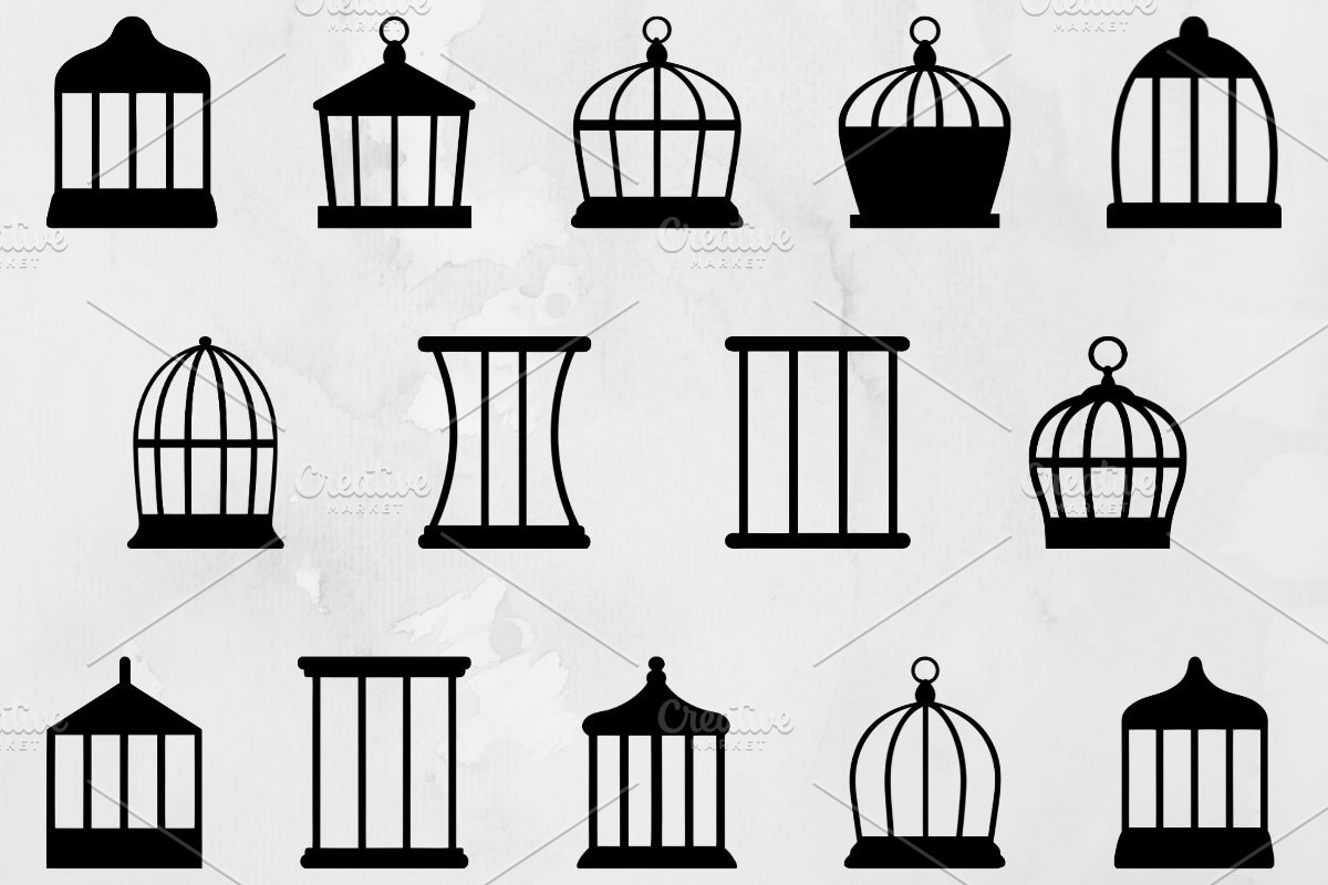 Cage Silhouette SVG, an Object Illustration by newminddesign (Photo 1 of 3)