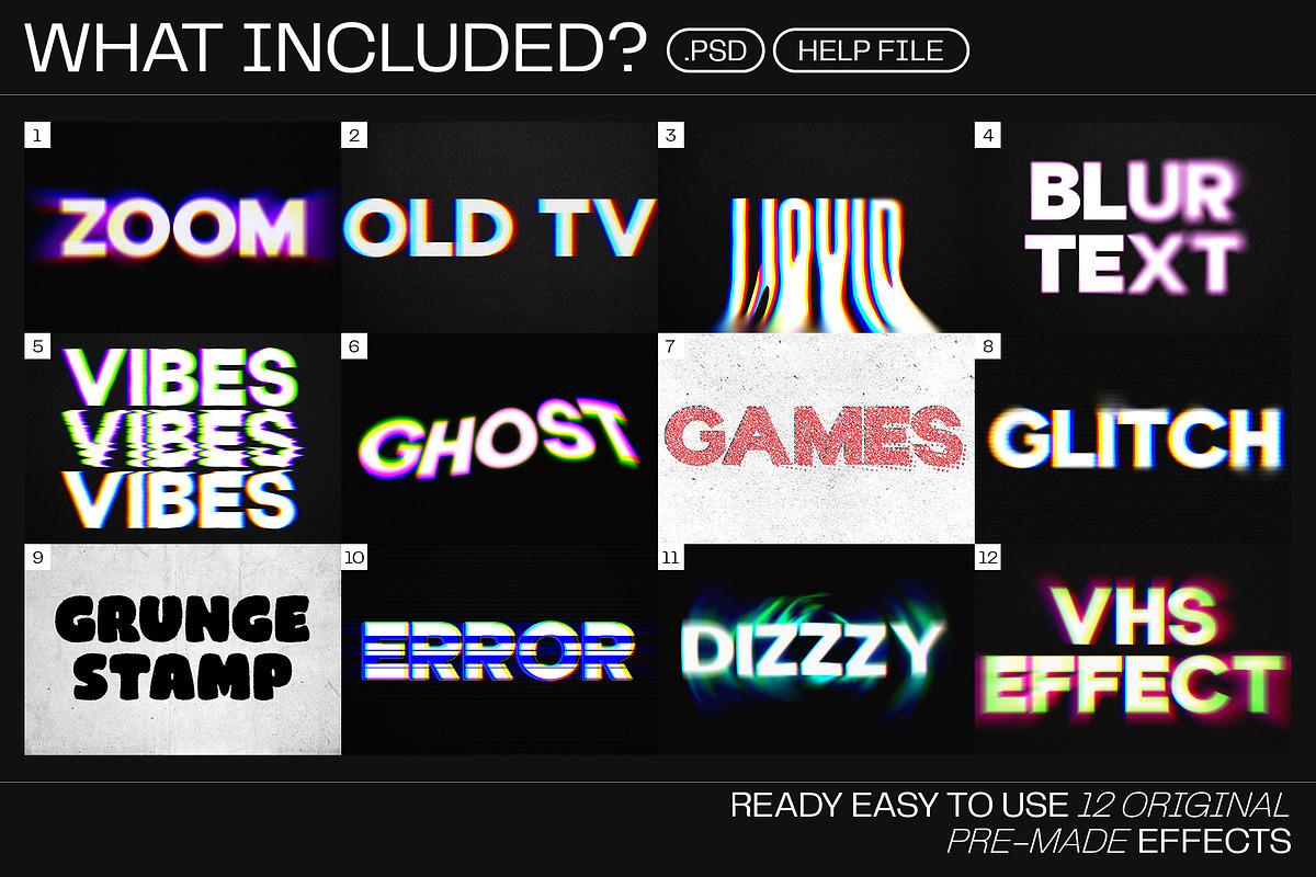 12 Text Effect Templates, a Layer Style Add-On by iDoodle Studio (Photo 2 of 6)