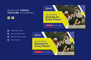 Baseline Tennis - YouTube Thumbnail, a Social Media Template by Esensifiksi.studio (Thumbnail 1 of 3)