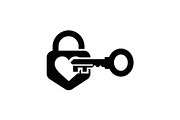 Heart Lock and Key Silhouette Icons, an Illustration by Designer_Momina (Thumbnail 37 of 51)