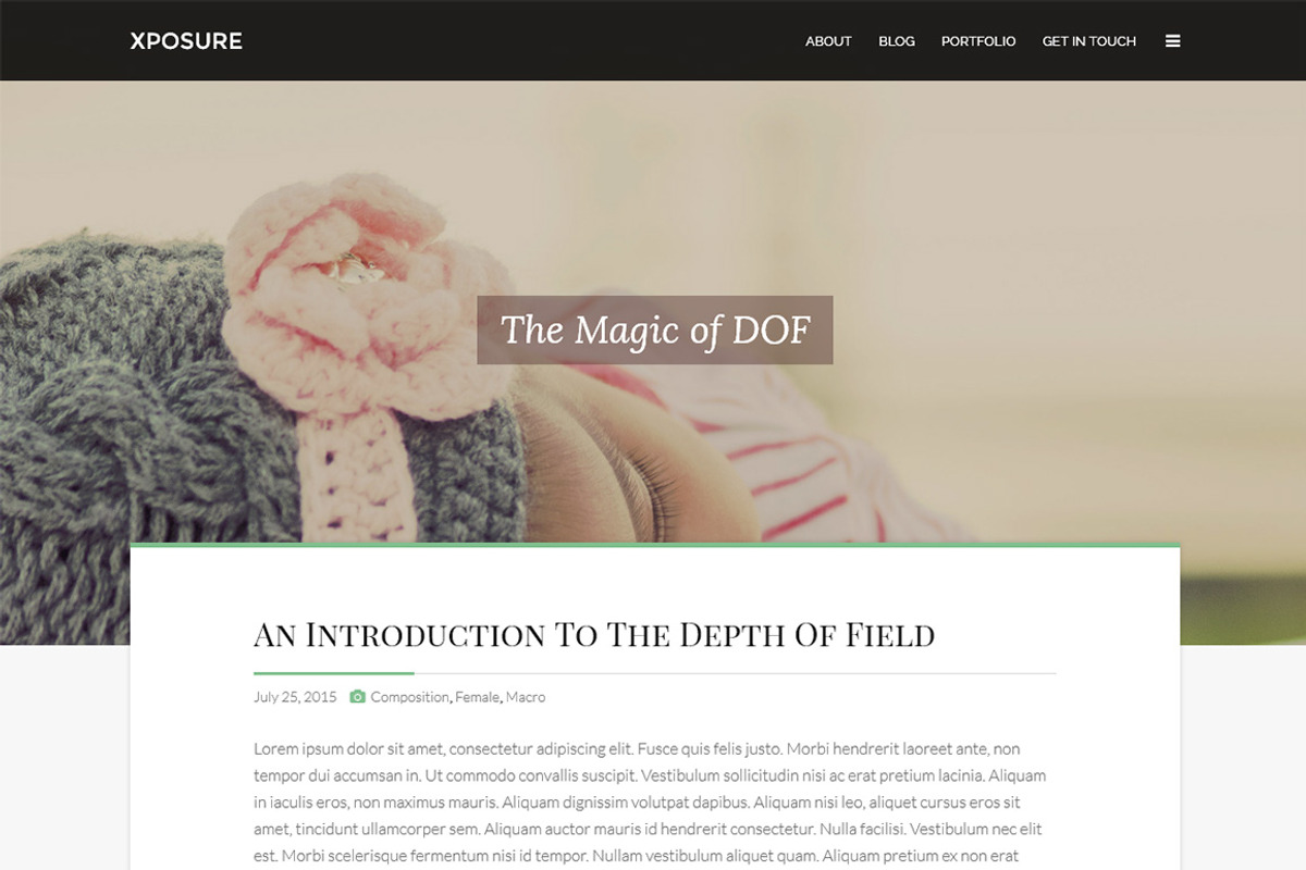 Xposure: WordPress Photography Theme, a WordPress Template by Creatika (Photo 1 of 5)