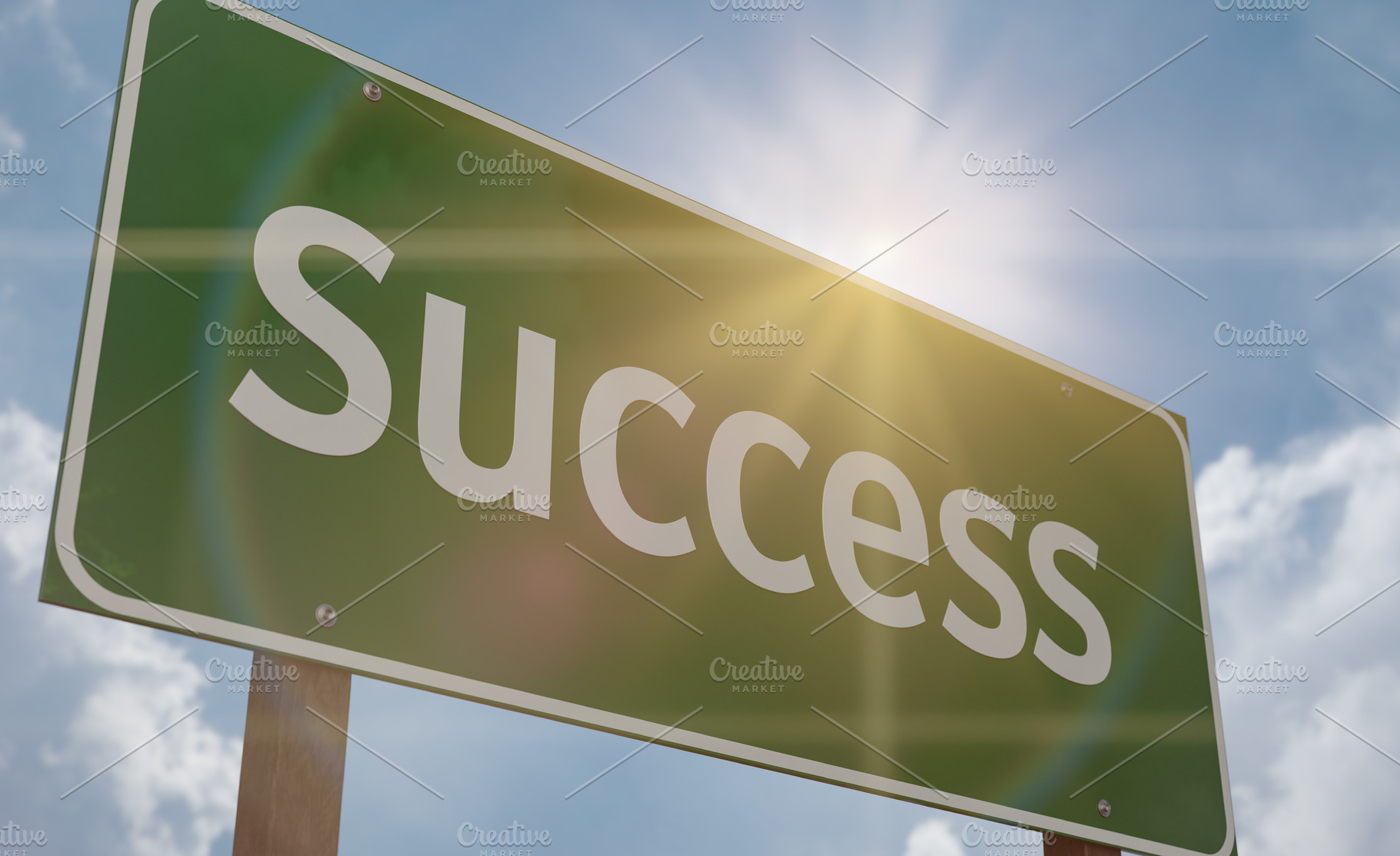 Success Green Road Sign, a Transportation Photo by Andy Dean Photography
