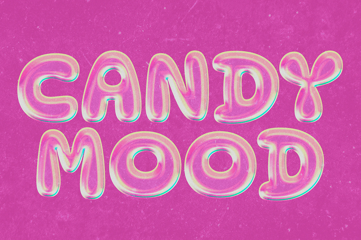 Candy Bubble Photoshop Text Effect, a Layer Style Add-On by barsrsind (Photo 1 of 2)