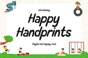 Happy Handprints - Kids Display Font, a Script Font by AQR Studio (Thumbnail 1 of 8)