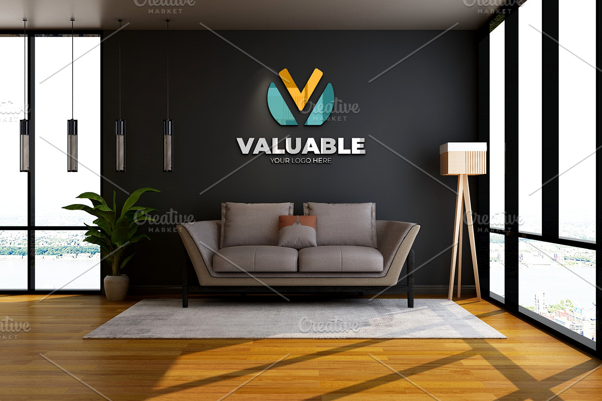 PSD Modern Office Wall Logo Mockup, a Product Mockup by Ayy (Photo 8 of 23)