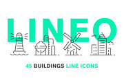 LINEO - 45 BUILDINGS ICONS, an Outline Icon by sharpnose (Thumbnail 1 of 6)