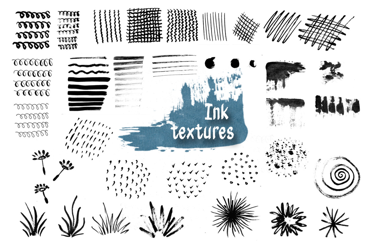 Ink abstract textures, a Texture Graphic by El Design