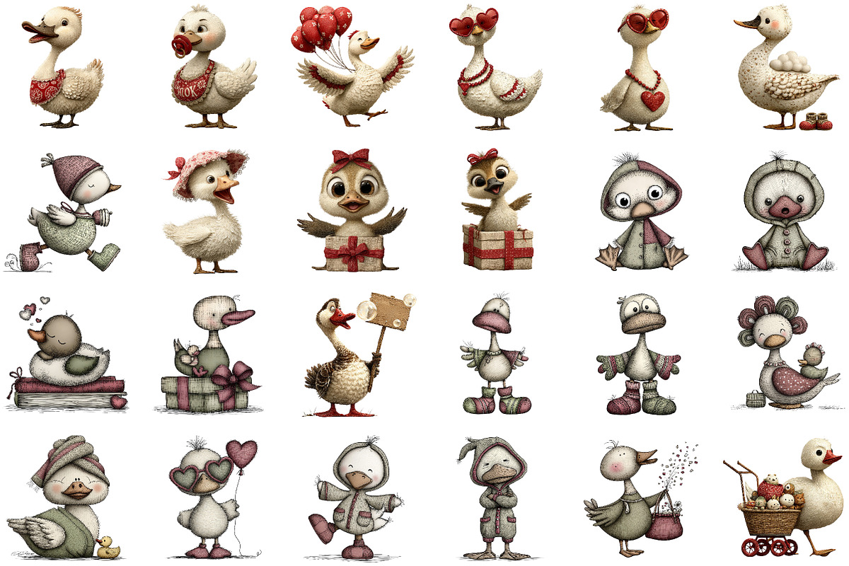 Silly Goose Baby Shower Clipart, an Illustration by Sublimation Artist (Photo 2 of 6)
