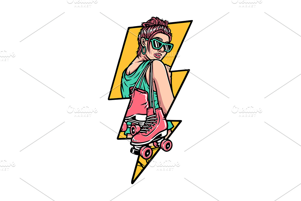 woman carrying roller skates, a Person Illustration by gunaonedesign (Photo 1 of 4)