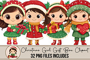 Christmas Girl Gift Box Clipart, an Illustration by DreamArtGraphic (Thumbnail 1 of 5)