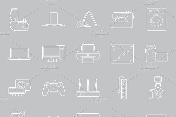 Home Electronics Icons Set