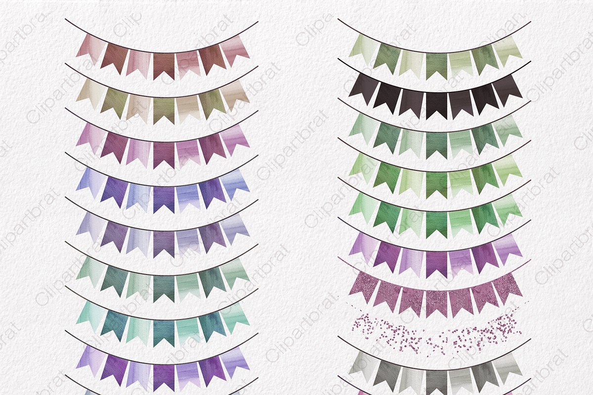 Wedding Party Bunting Flag Banners, a Decorative Illustration by ClipartBrat Graphics (Photo 2 of 3)