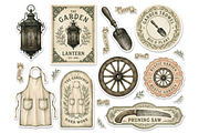 Vintage Gardening Elements Clipart, a Decorative Illustration by youtoview (Thumbnail 2 of 13)