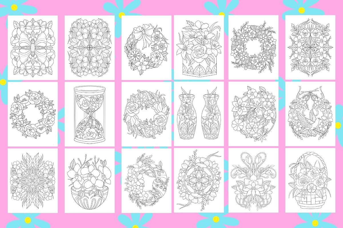 Flowers Coloring Book, a Decorative Illustration by Line Store (Photo 5 of 7)