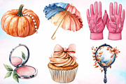 Watercolor Cute Coquette Autumn PNG, a Seasonal Illustration by Canvas Craft (Thumbnail 2 of 4)