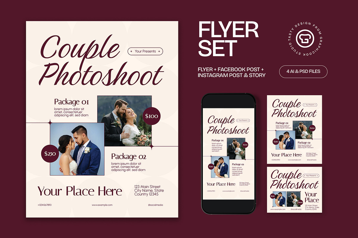 Couple Photoshoot Flyer, a Flyer Template by graphicook (Photo 1 of 3)