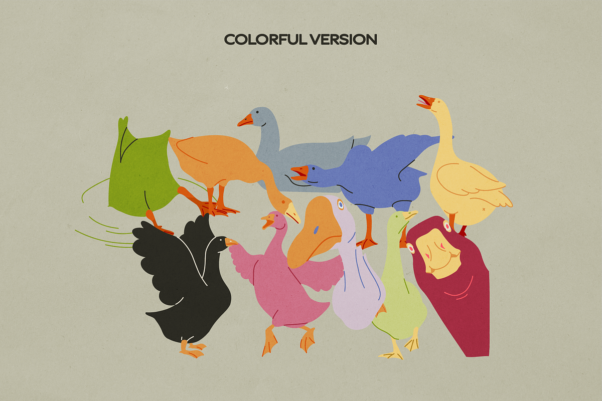 Silly Goose: Hand Drawn Illustration, an Animal Illustration by Pamcake (Photo 3 of 7)