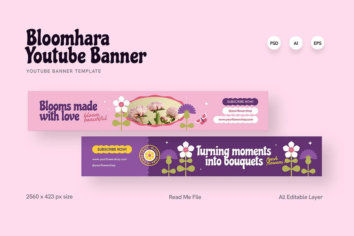 Bloomhara - Youtube Banner, a Social Media Template by Fannan Studio (Photo 2 of 3)