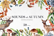 Autumn fall Watercolor fall clipart, an Animal Illustration by Yuliya Derbisheva (Thumbnail 1 of 8)