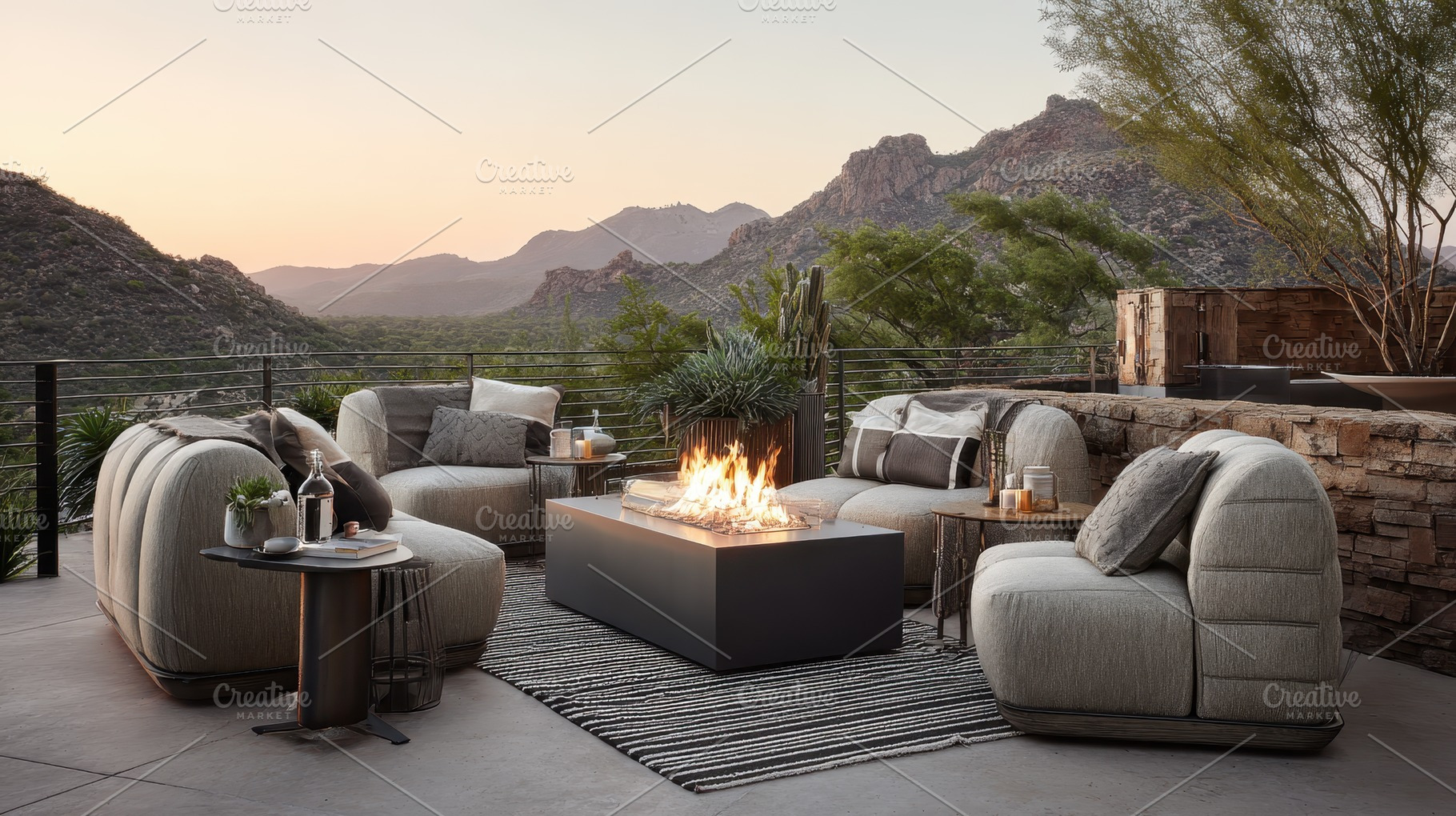Beautiful outdoor seating area, a Photo by Pavel_design