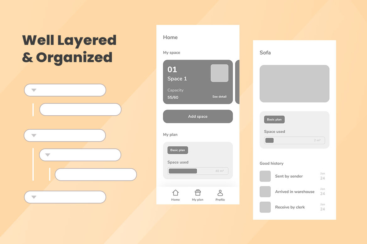 Warehouse Services Wireframe Apps, a Wireframe Template by INSPR STD (Photo 2 of 6)