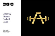 Letter A Fitness Barbell Logo, a Branding & Logo Template by Luxury Logos (Thumbnail 1 of 4)