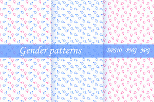 Gender seamless patterns set