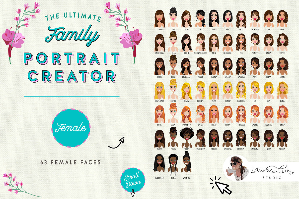 Portrait Creator Family Summer Beach, a Person Illustration by Lauren Lesley Studio (Photo 3 of 15)