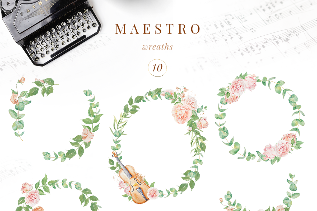 Musical instrument flower clipart, an Illustration by MariGraphic boutique (Photo 7 of 11)