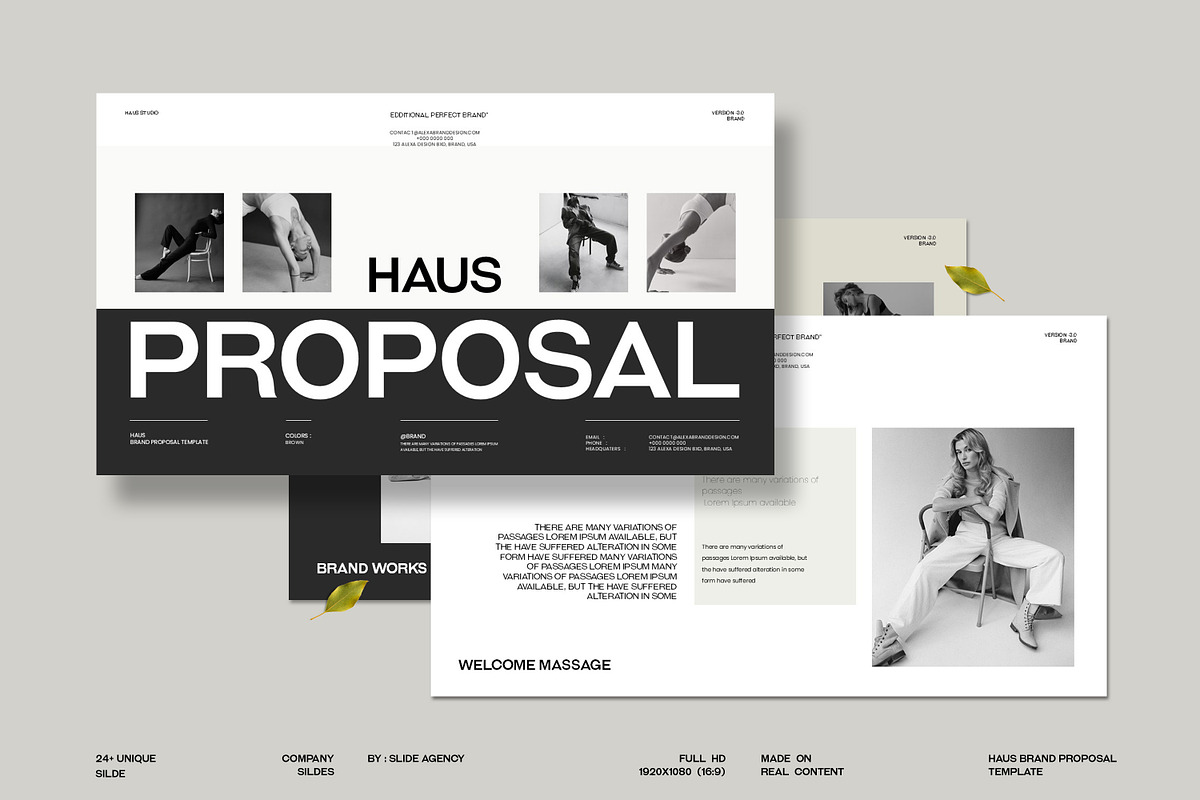 HAUS | Brand Proposal Presentation, a Presentation Template by Slide-Agency (Photo 1 of 11)