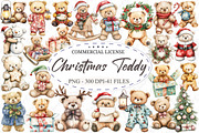Whimsical Christmas Teddy Clipart, an Illustration by designcity5 (Thumbnail 1 of 5)