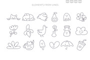 Line & Form Studio. Cute Elements., an Object Illustration by Ilia Design (Thumbnail 5 of 11)