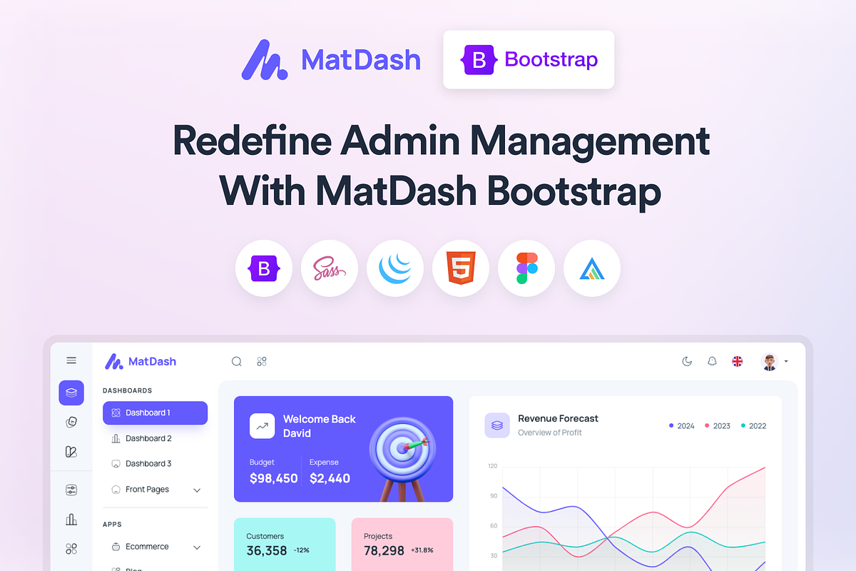 MatDash Bootstrap Admin Template, a Bootstrap Template by AdminMart (Photo 1 of 8)