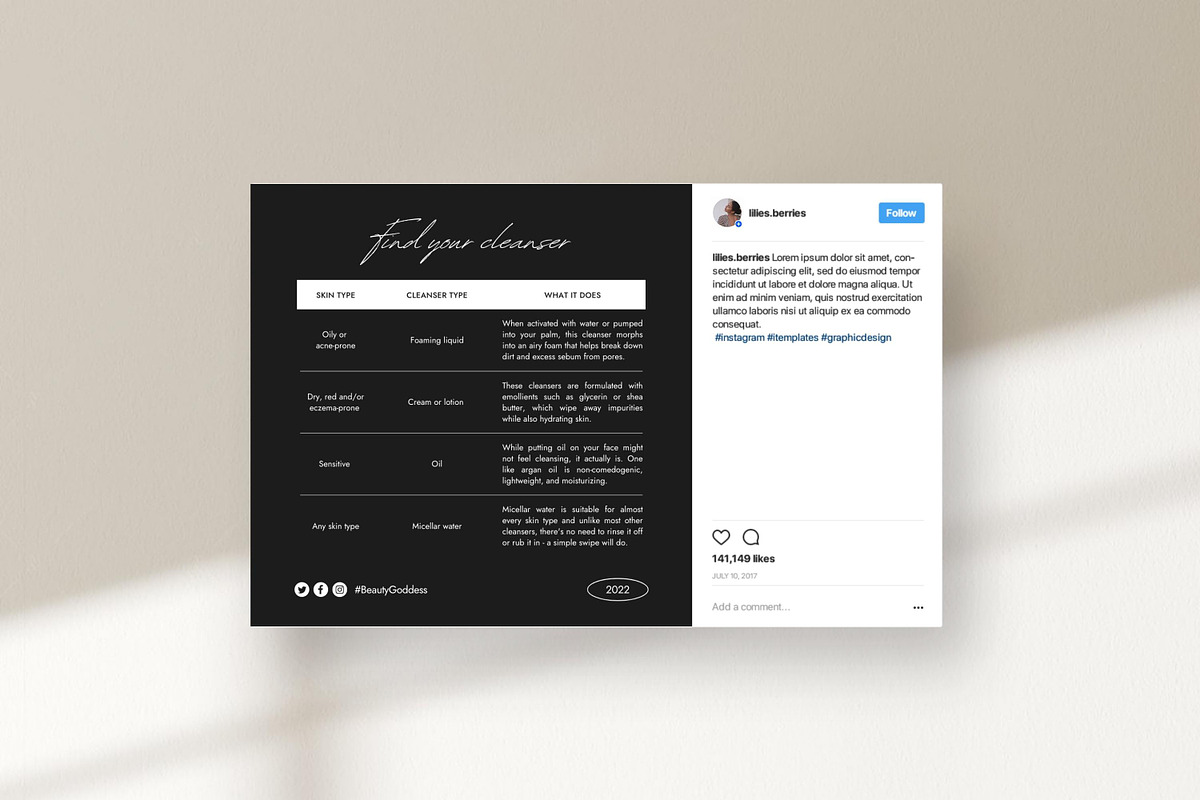 Canva Skincare templates, a Social Media Template by LiliesandBerries (Photo 16 of 19)