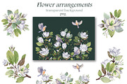 Watercolor Magnolia Flower Set, a Decorative Illustration by LenArt (Thumbnail 6 of 18)