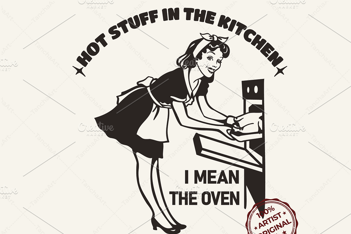 Retro Housewife SVG Funny Baking, an Object Graphic by TanchaArt (Photo 1 of 8)